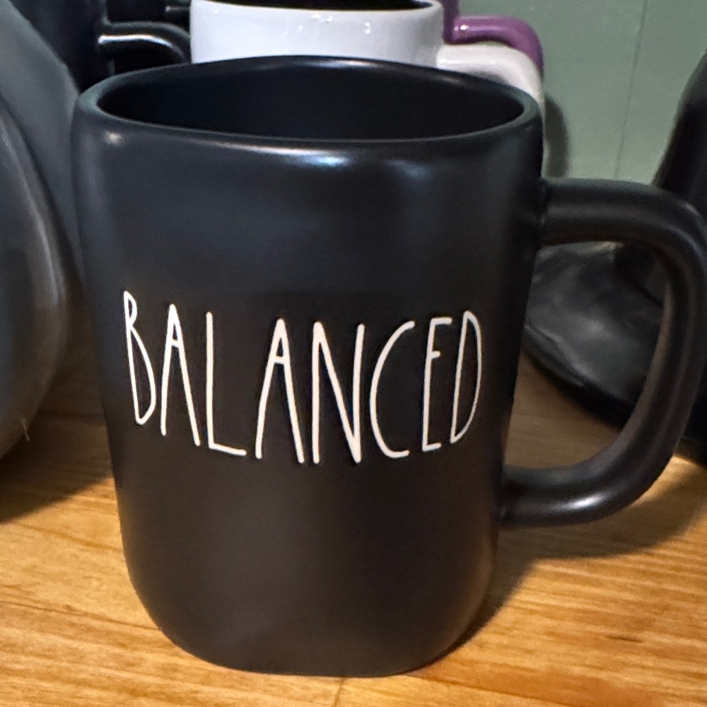 Rae Dunn Black Ceramic Mug - Balanced